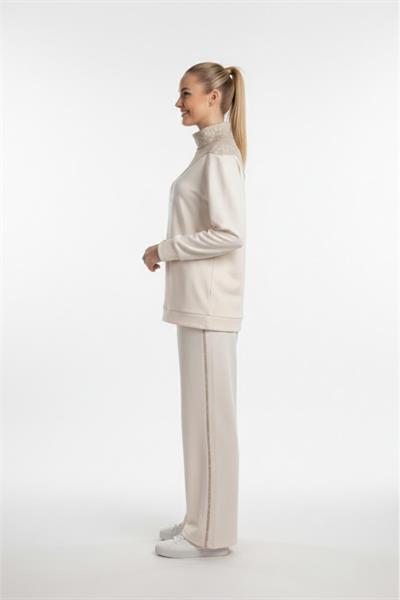 A103355 Aguaje Garnili Bluz Pantalonlu Takım / EKRU