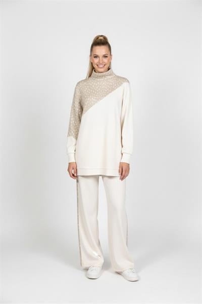 A103355 Aguaje Garnili Bluz Pantalonlu Takım / EKRU