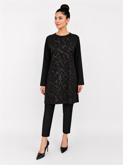 A103655 Baskı Detaylı Tunik / GOLD