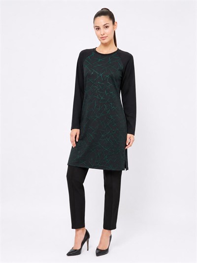 A103655 Baskı Detaylı Tunik / YEŞİL
