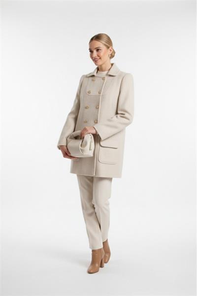 A205755 Aguaje Blazer Düğmeli Kısa Kaban / BEJ