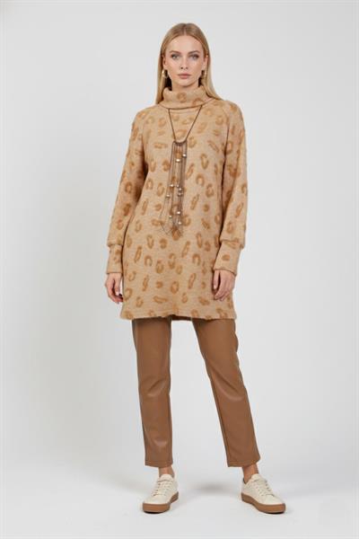 A403455 Aguaje Triko Tunik Deri Pantolonlu Takım / CAMEL