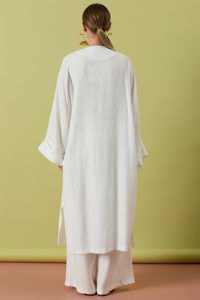 A41675 Aguaje Pantolonlu Giyçık Takım / BEYAZ