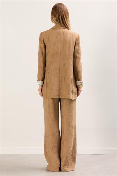A41745 Aguaje Ceketi Taşlı Pantolonlu Takım / CAMEL