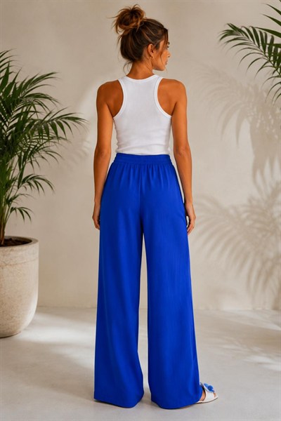 A60086 Aguaje Sandy Palazzo Pantolon / SAKS MAVİ