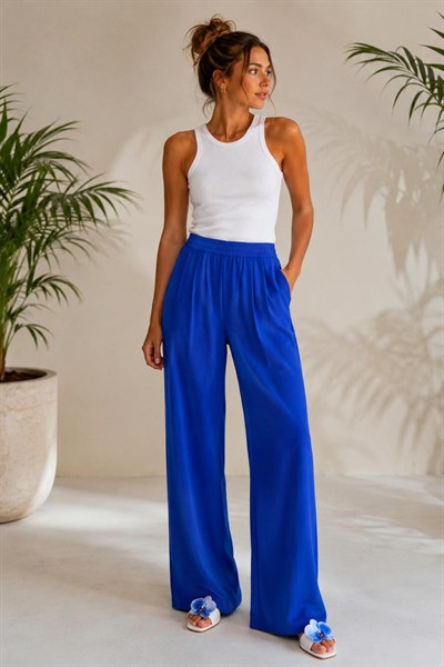 A60086 Aguaje Sandy Palazzo Pantolon / SAKS MAVİ