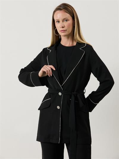 A70355 Aguaje Taş Biye Detaylı Takım / SİYAH