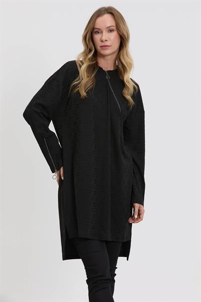 M10014 Melidia Fermuar Detaylı Tunik / SİYAH