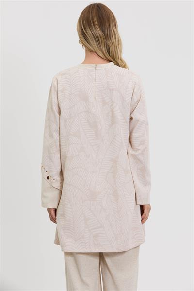 M10684 Melidia Çıtçıt Detaylı Tunik / EKRU