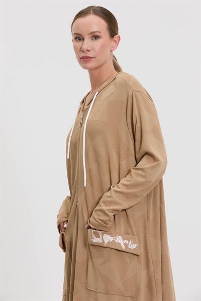 M30014 Melidia Kapşonlu Elbise / CAMEL