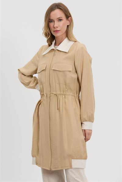 M40274 Melidia Beli Büzgülü Kap / CAMEL