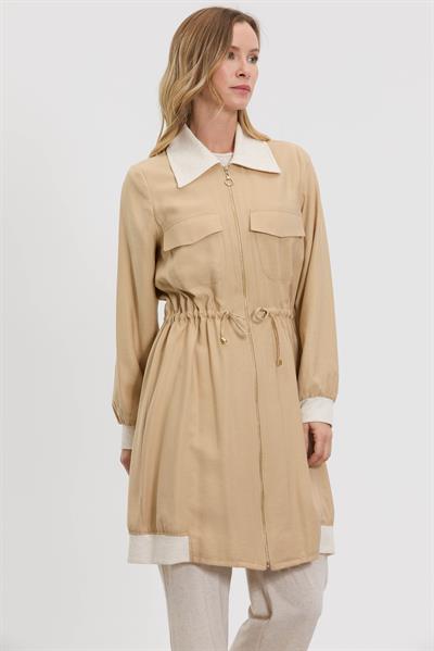 M40274 Melidia Beli Büzgülü Kap / CAMEL