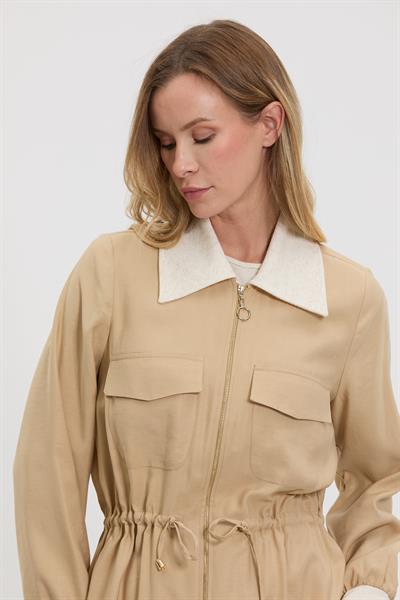 M40274 Melidia Beli Büzgülü Kap / CAMEL