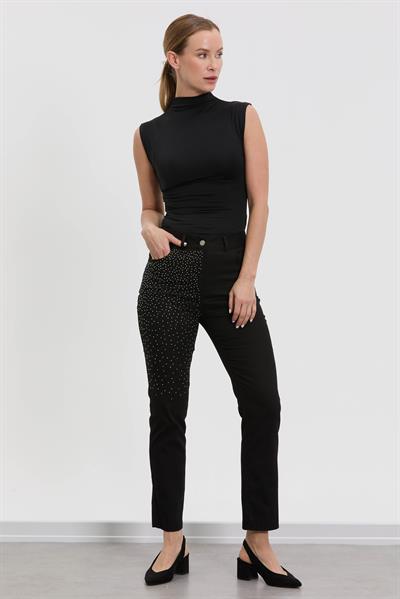 M60264 Melidia Taşlı Havuç Pantolon / SİYAH