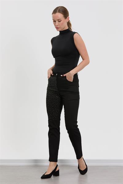 M60264 Melidia Taşlı Havuç Pantolon / SİYAH