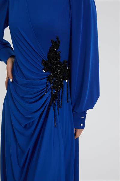 M70224 Melidia Abiye Elbise / SAKS MAVİ