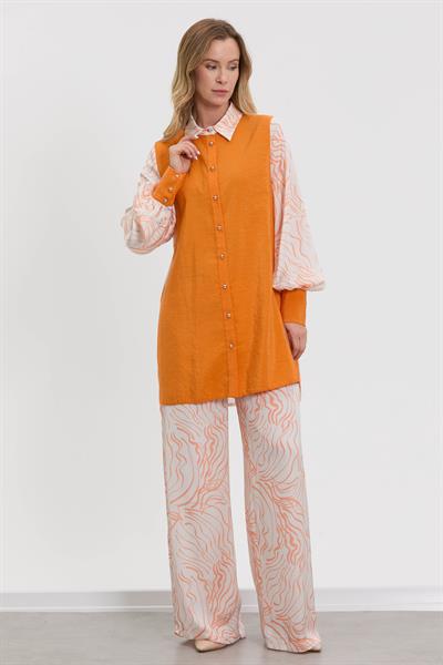 M70924 Melidia Tunik Takım / ORANJ