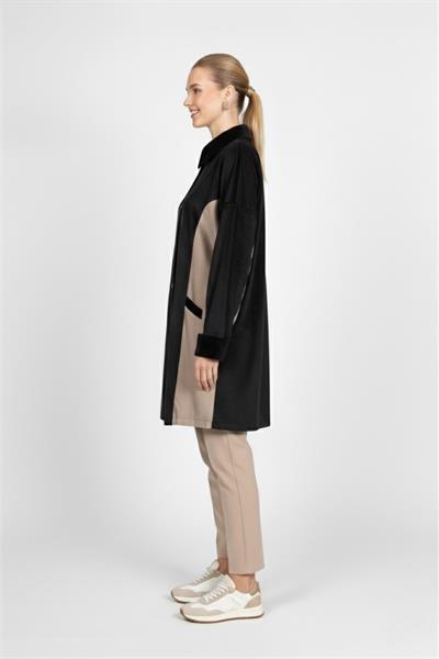 NC1040 Newcarmen Düğmeli Tunik / SİYAH