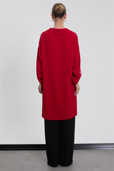 NC2068 Newcarmen Düğme Detaylı Tunik / KIRMIZI