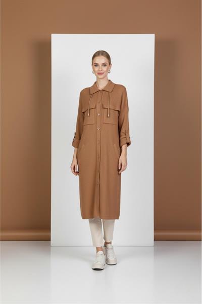 NC2070 Newcarmen Düğme Detaylı Hırka / CAMEL