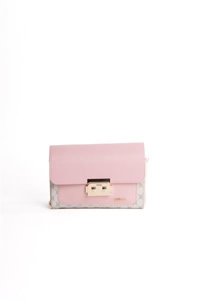 T47844 Sidney Tuğba Kadın Çapraz Çanta / BASKILI PEMBE