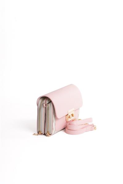 T47844 Sidney Tuğba Kadın Çapraz Çanta / BASKILI PEMBE