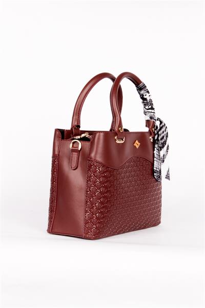T4911 Lucinda Tuğba Kadın El Çantası / HASIR BORDO