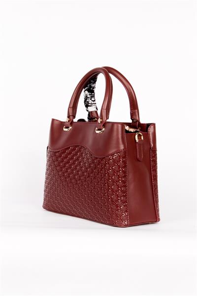T4911 Lucinda Tuğba Kadın El Çantası / HASIR BORDO