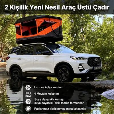Roxform 2 Kişilik Yeni Nesil Araç Üstü Çadır Cam Tavanlı Tüm Araçlara Uyumlu 4 Mevsim Termal Çadır 210x130cm
