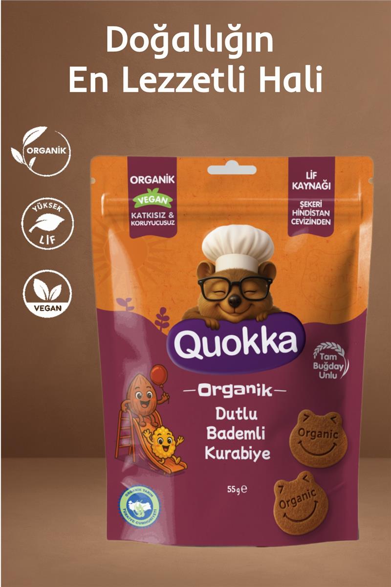 Quokka Organik Dutlu Bademli Kurabiye 55 gr
