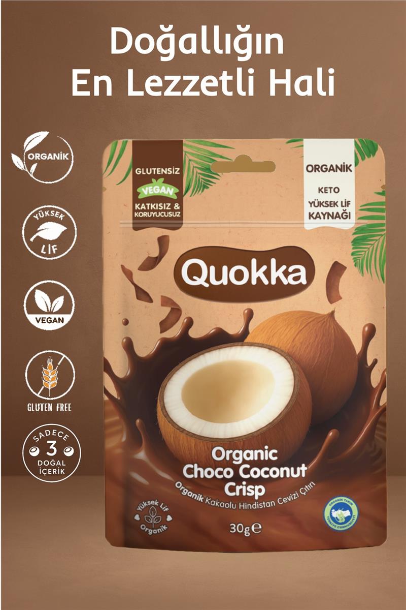 Quokka Organik Kakaolu Hindistan Cevizi Çıtırı 30 gr