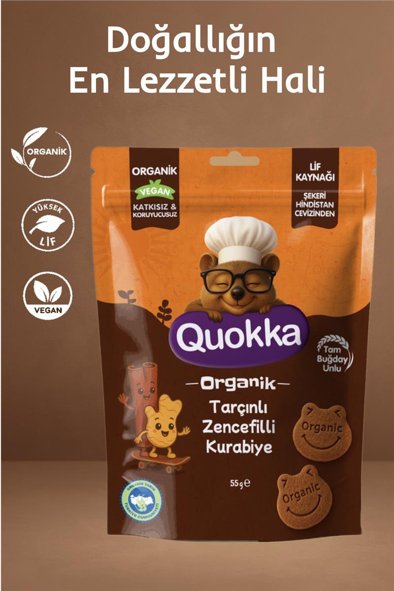 Quokka Organik Tarçınlı Zencefilli Kurabiye 55 gr