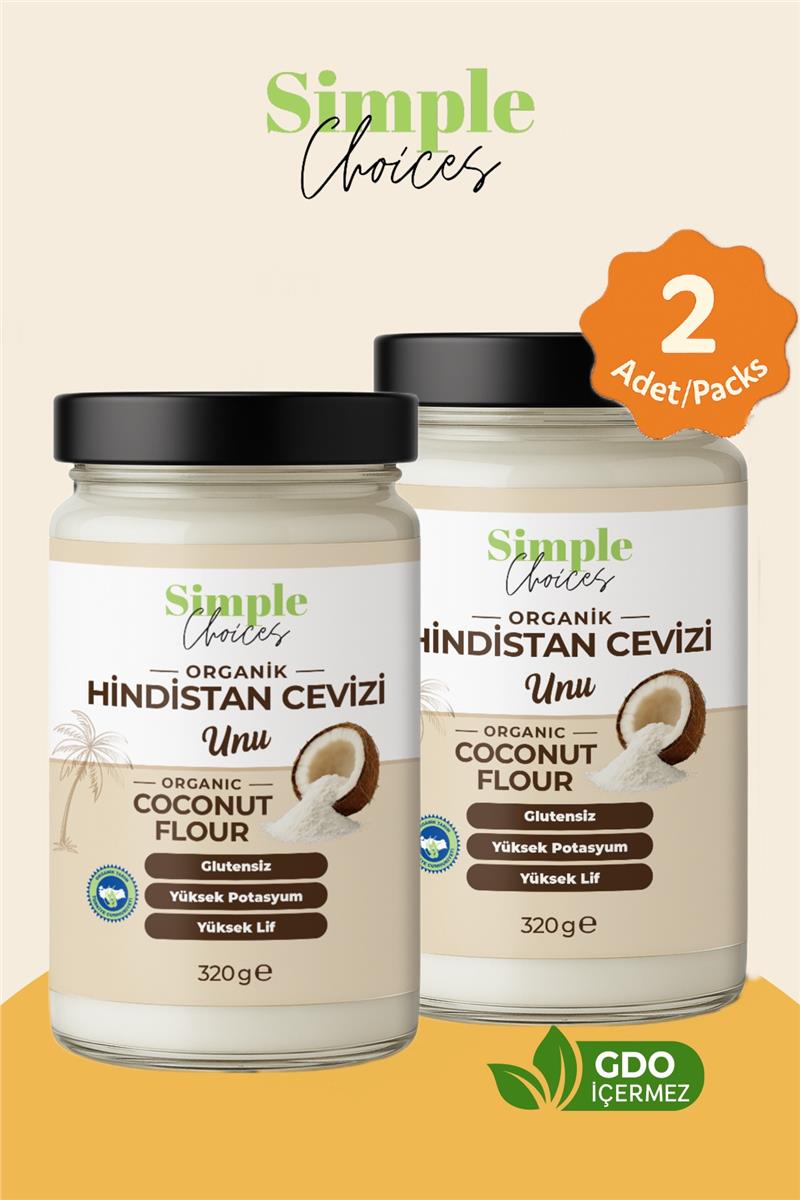 Simple Choices Organik Hindistan Cevizi Unu 320 gr - 2li 