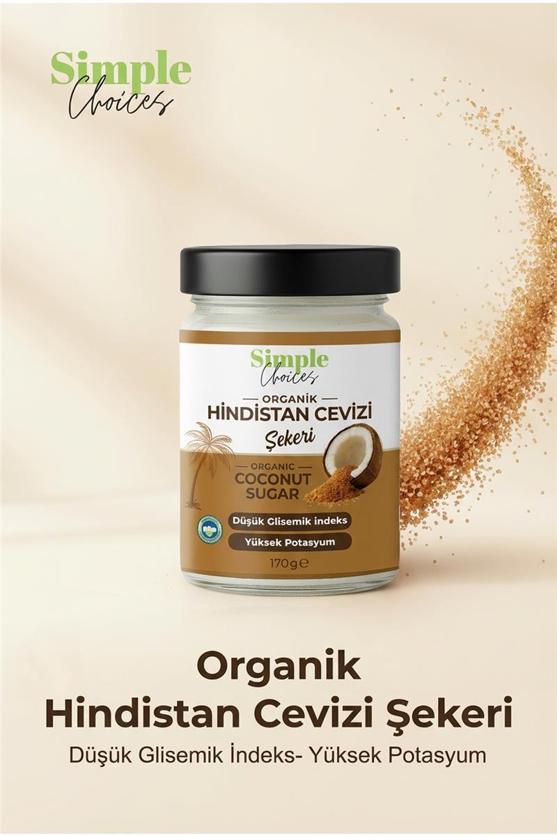 Simple Choices Organik Hindistan Cevizi Şekeri -170 gr Cam Şişe