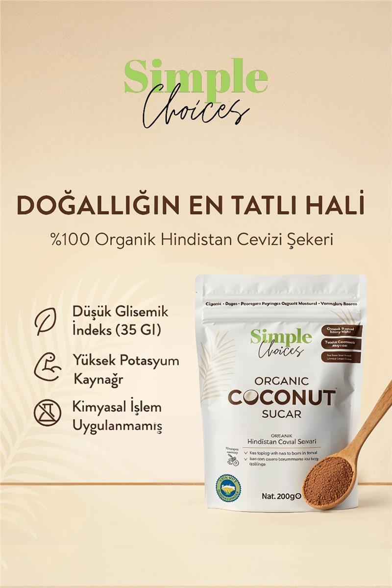 Simple Choices Organik Hindistan Cevizi Şekeri -200 gr