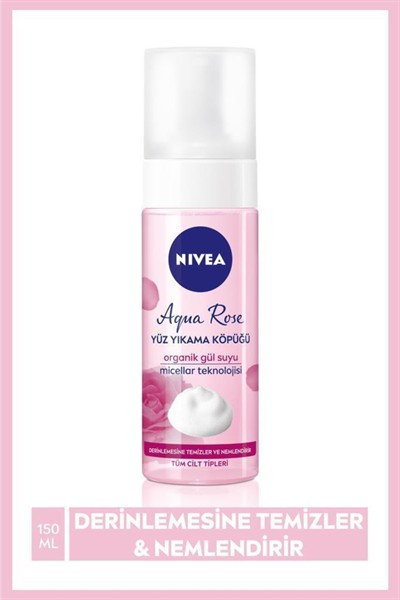 Nivea Aqua Rose Organik Gül Suyu Içeren Yüz Yıkama Köpüğü 150 Ml,yüz Temizleyici