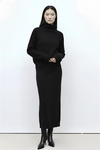 Simli Oversize Triko Kazak Siyah