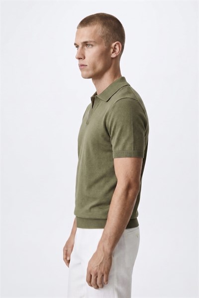 Polo Yaka Rayon Triko Kazak Haki