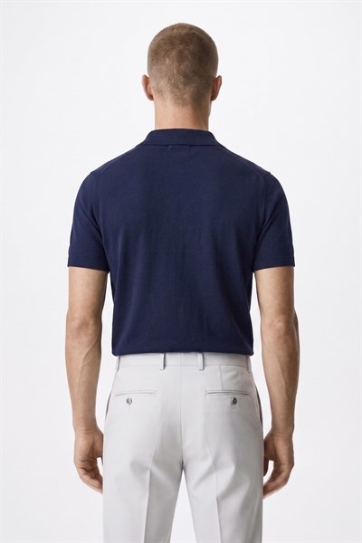 Polo Yaka Rayon Triko Kazak Lacivert