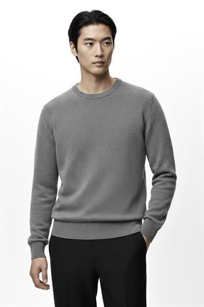 Regular Fit Bisiklet Yaka Triko Kazak Gri