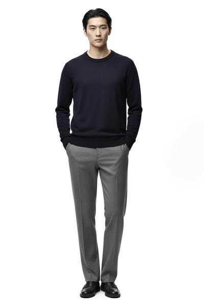 Regular Fit Bisiklet Yaka Triko Kazak Lacivert