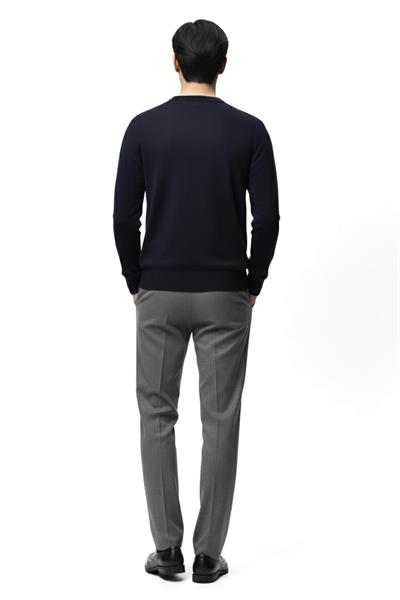 Regular Fit Bisiklet Yaka Triko Kazak Lacivert