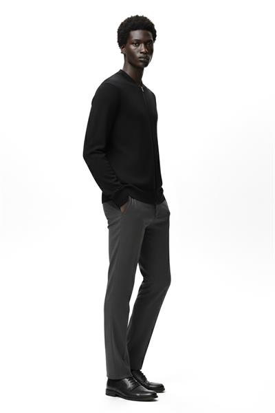 Slim Fit Rayon Triko Ceket Siyah