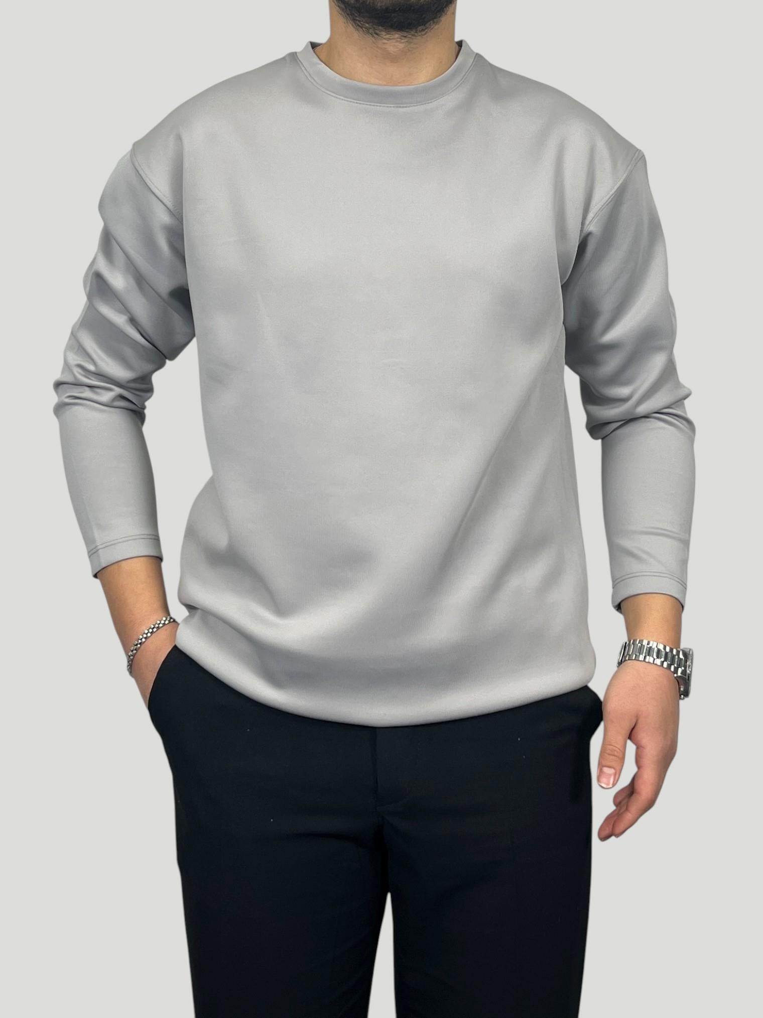 Havanna Oversize Yumuşak Dokulu Sweatshirt - Gri