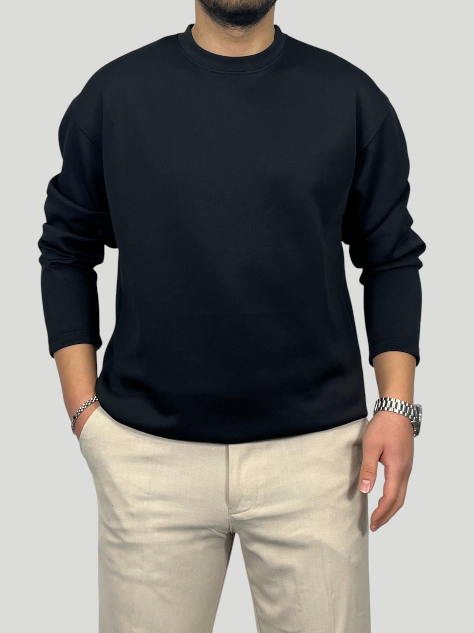 Havanna Oversize Yumuşak Dokulu Sweatshirt - Siyah