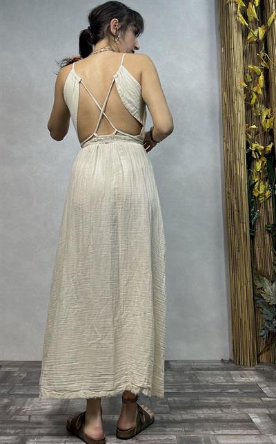 Adonis Müslin Elbise Beige  - Bej