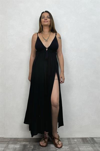 Afro Kaftan Elbise - Siyah