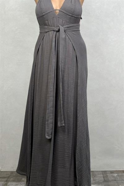 Afro Kaftan Elbise Dark Grey - Antrasit