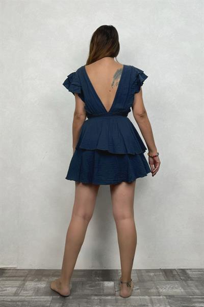 Alias Fırfırlı Tulum Elbise Midnight Navy - Petrol