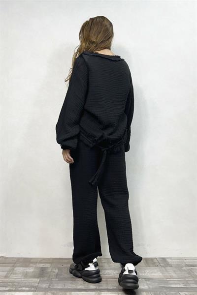Arwen Müslin Bluz - Siyah